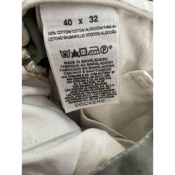Dockers Men Green Pants Size 40x32 D3 Classic Fit Pockets - Picture 5 of 5